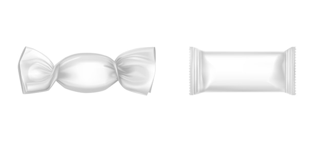 White candy wrappers set