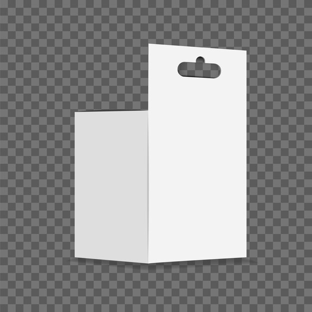 Download Box case with handle. package boxes mockup, blank white packaging handles and cardboard product ...