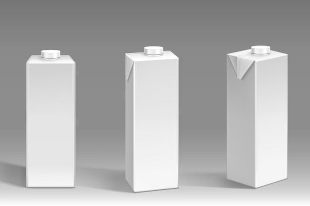 Free vector white carton pack blank box for milk or juice