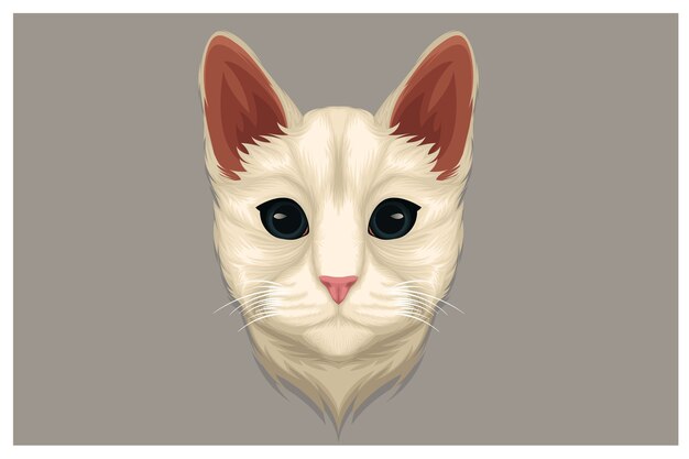 何かを見つめている白猫のイラスト プレミアムベクター