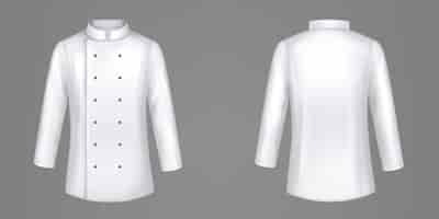 Vettore gratuito giacche da chef bianche cucinano camicia formale uniforme