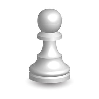 白い​背景​に​白い​チェス​の​駒​の​ポーン​3​d​ボードゲームチェス​の​駒​の​駒​3​drendervector