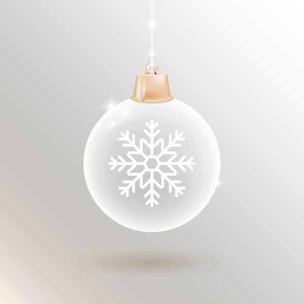 White Chrismas bauble element vector