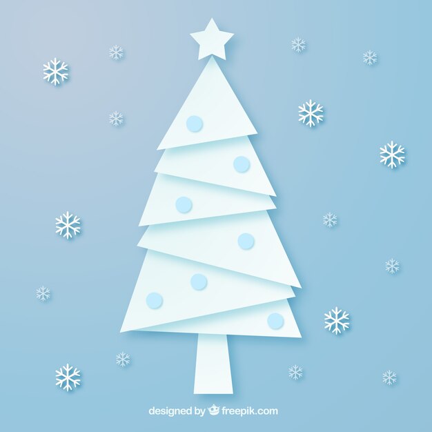 白いクリスマスツリーの紙のスタイル