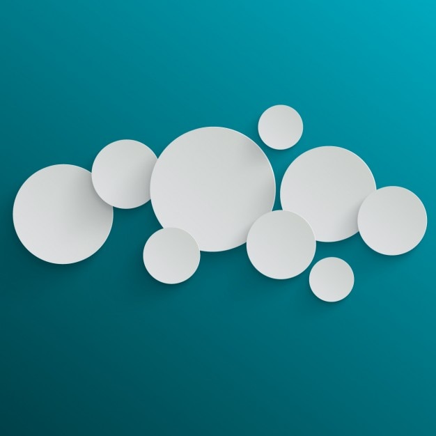 White circles and turquoise background