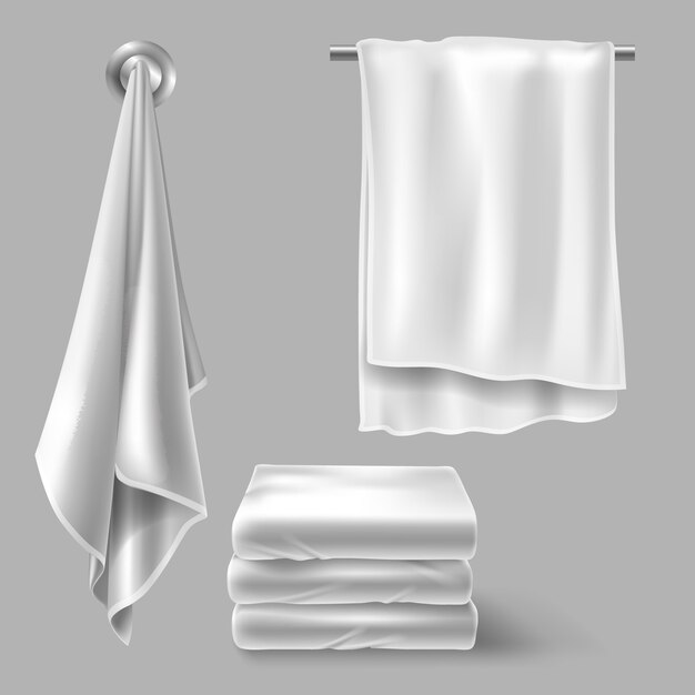 white cloth towels