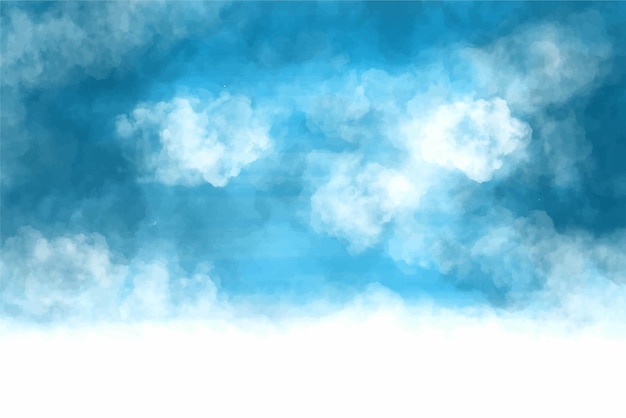 Free vector white cloud on blue sky design