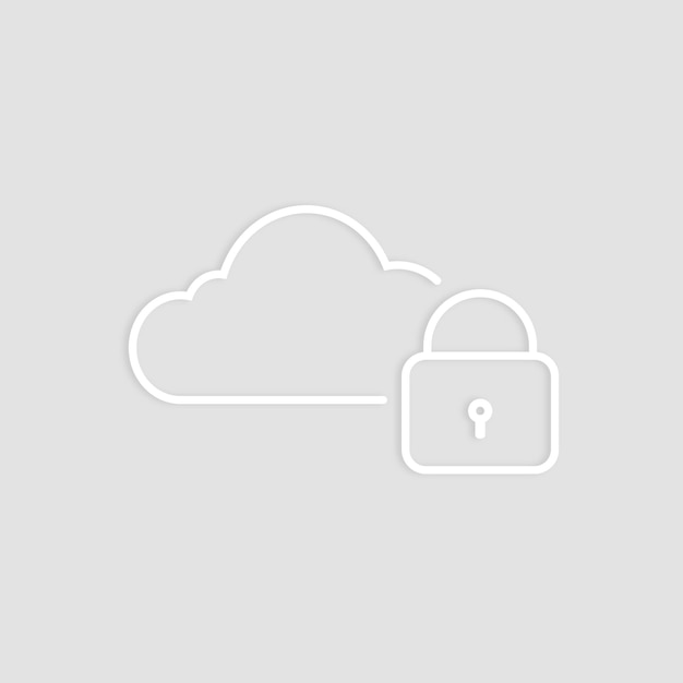 Free vector white cloud security icon vector digital networking system