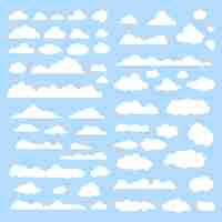 Free vector white clouds collection