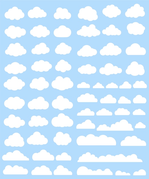 Free vector white clouds collection