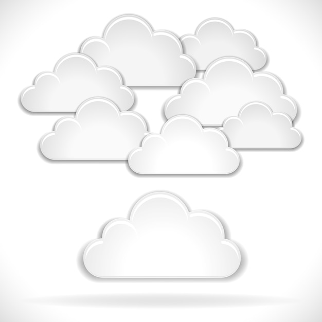 Free vector white clouds isolated