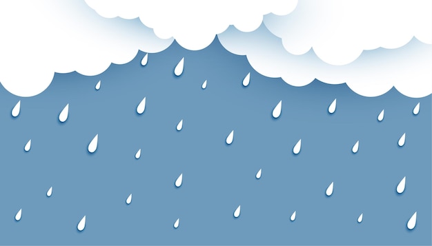 Free vector white clouds with rainfall background