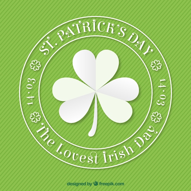 Free vector white clover over green background