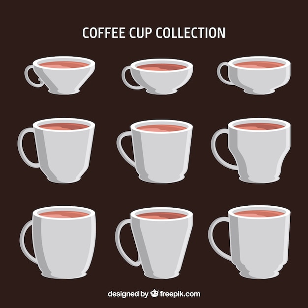 Free vector white coffee cup set