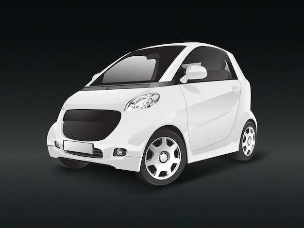 White compact hybrid car vector