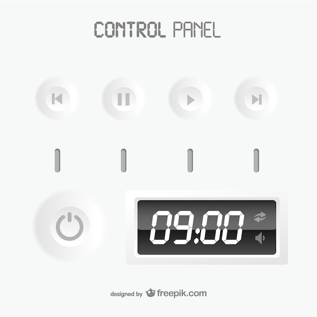 Free vector white control panel