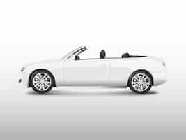 Free vector white convertible car isolated on white vector