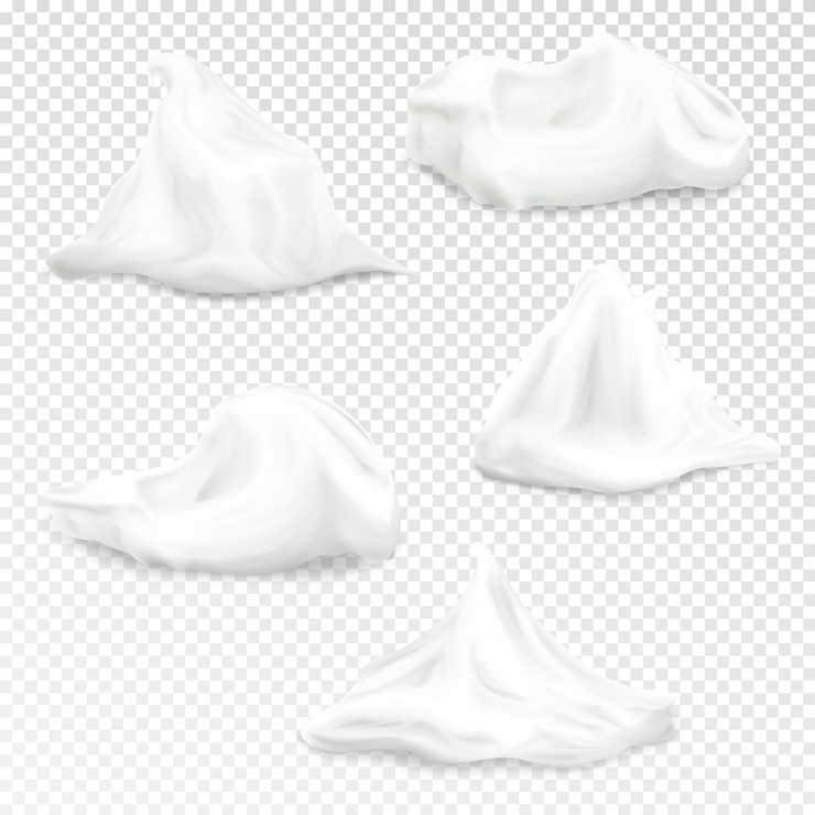 無料Vector 白いクリーム化粧品のモイスチャライザー、ゲルまたはフォームの現実的な3d抽象的な形状のイラスト