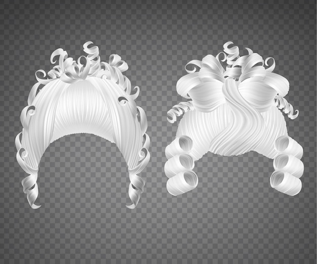 Free vector white curly girl wig set