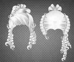 Free vector white curly wigs