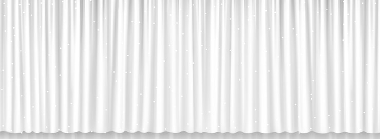 Free Vector white curtains for window theater or cinema stage