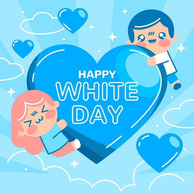 Free Vector Happy White Day Illustration