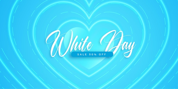 White Day Sale Banner Poster Design Free Vector