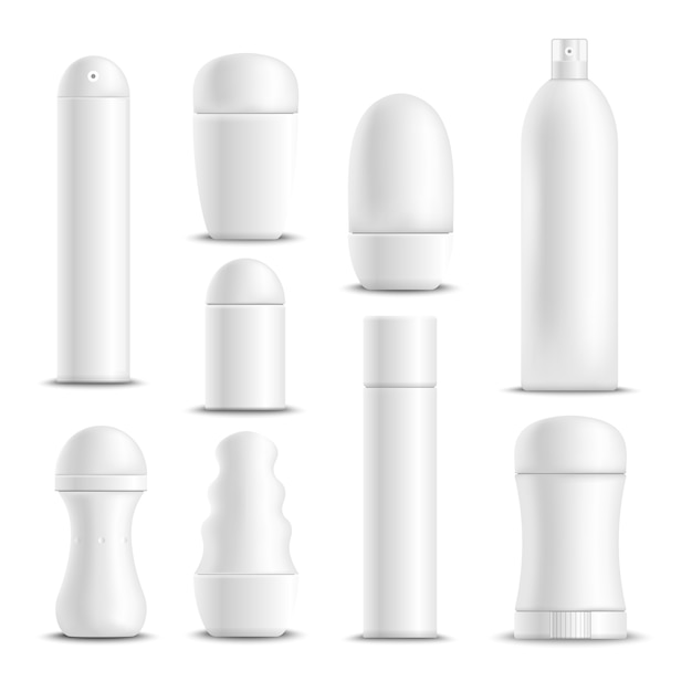 White deodorants set