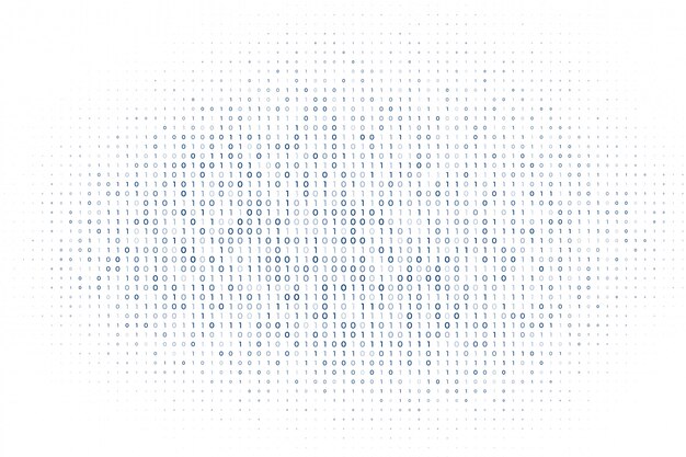 Белая цифровая матрица фона двоичных кодов