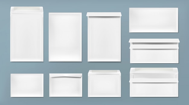 White envelope A4, DL and C6 template