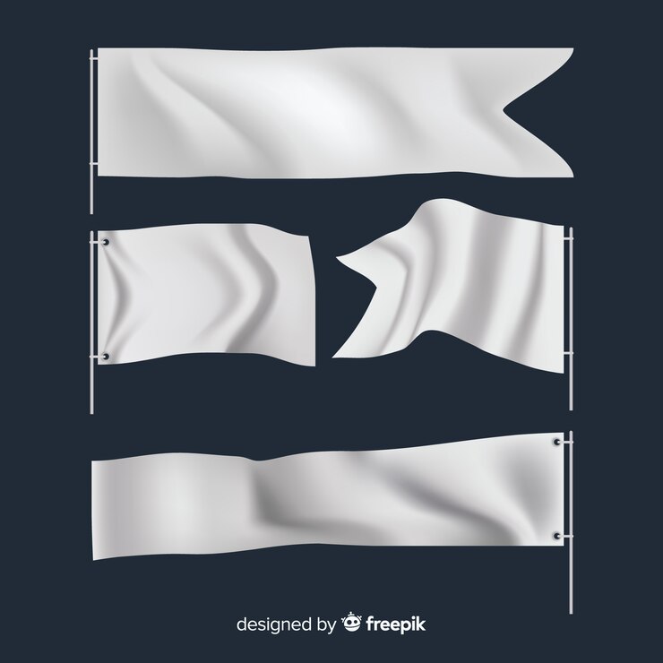 Free Vector white fabric banner collection