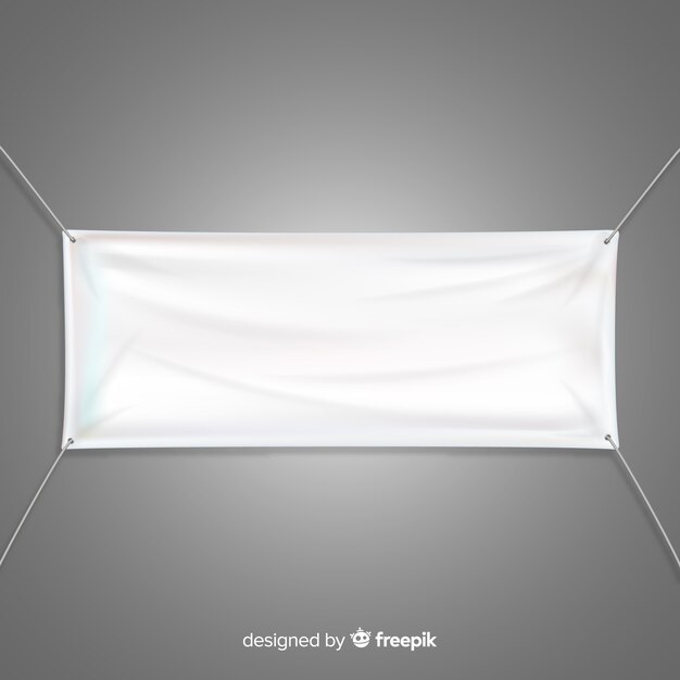 White fabric banner