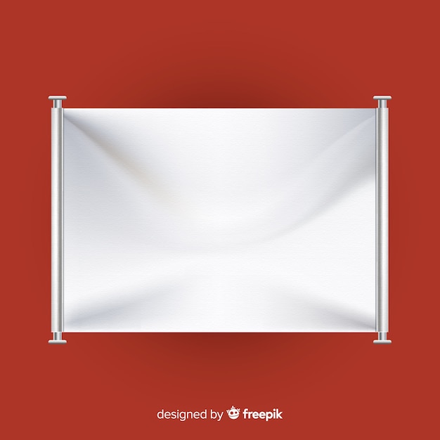 Бесплатное векторное изображение Белый баннер ткани