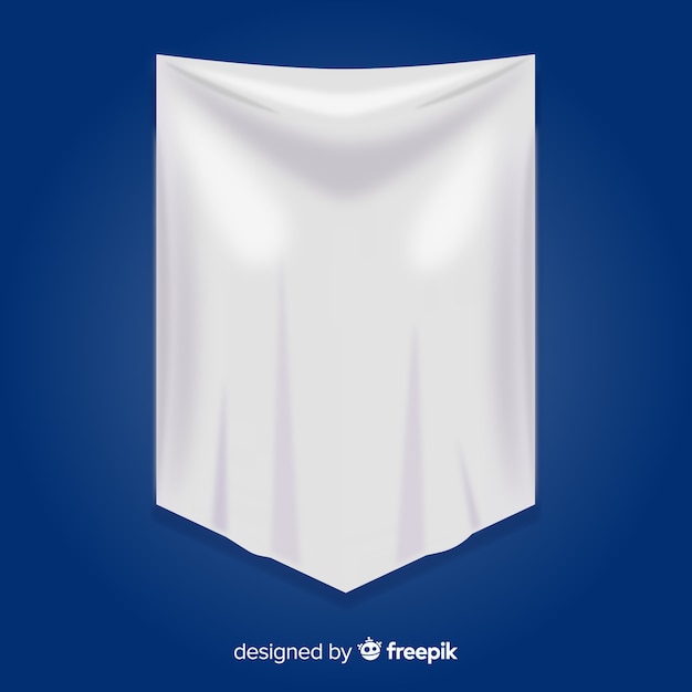 Бесплатное векторное изображение Белый баннер ткани