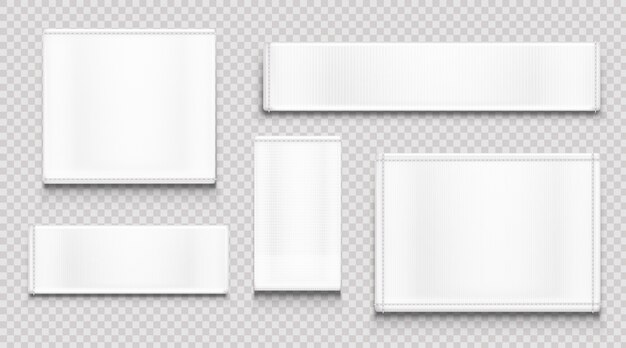 白い布タグ、布はさまざまな形をラベル