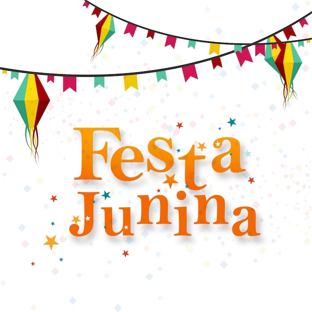 White festa junina design with garlands