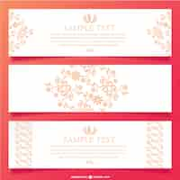 Free vector white floral banner