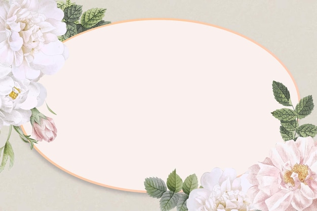 Free vector white floral design vector frame