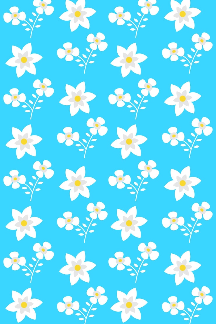 Free Vector white flowers on blue background