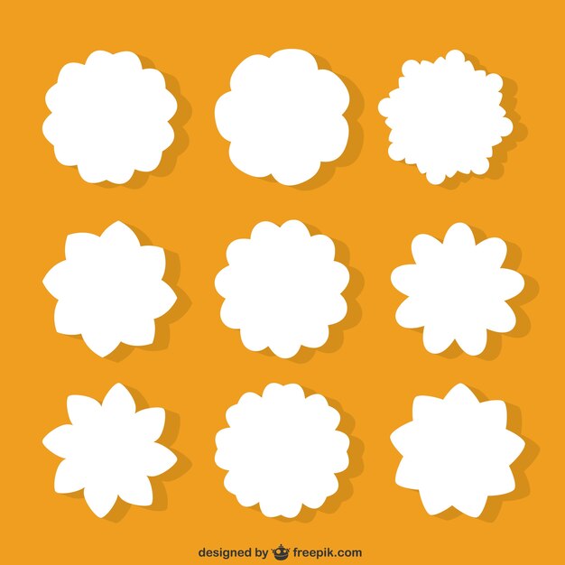 White flowers shapes