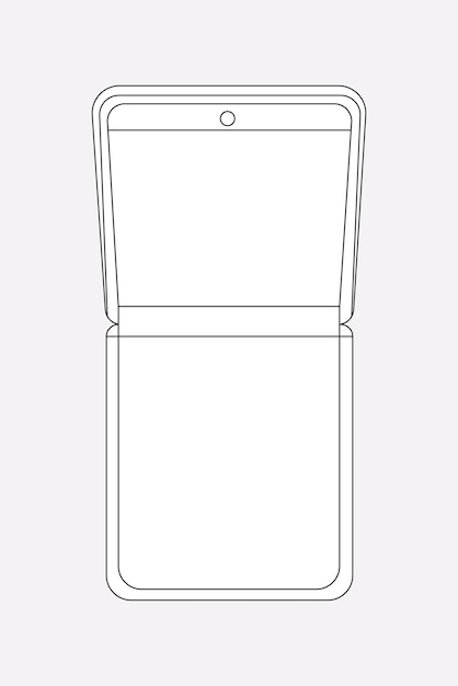 白い折りたたみ式携帯電話、空白の画面、折り畳み式携帯電話のベクトル図