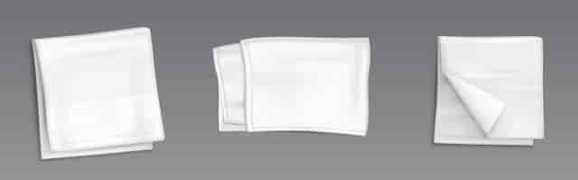 Бесплатное векторное изображение Белый складной носовой платок или кухонное полотенце
