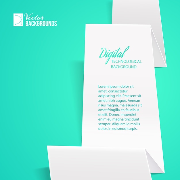 Free vector white folded paper with sample text template