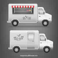 Free vector white food truck design