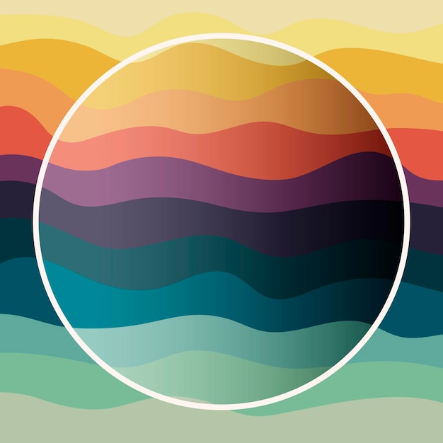 Бесплатное векторное изображение Белая рамка красочная волна узор фона