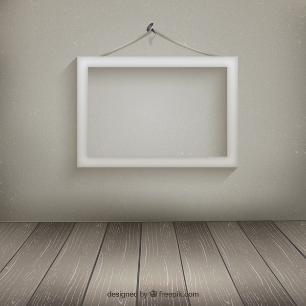 Free vector white frame hanging on the wall