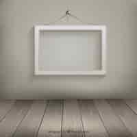 Free vector white frame hanging on the wall