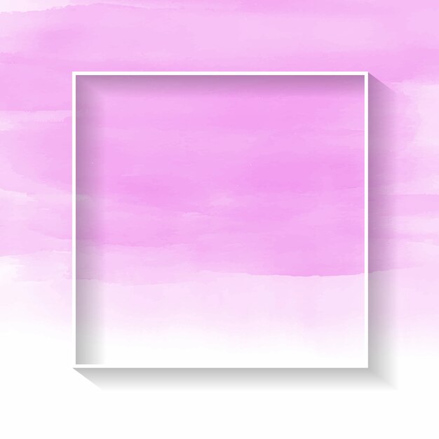 White frame on pink watercolour texture 