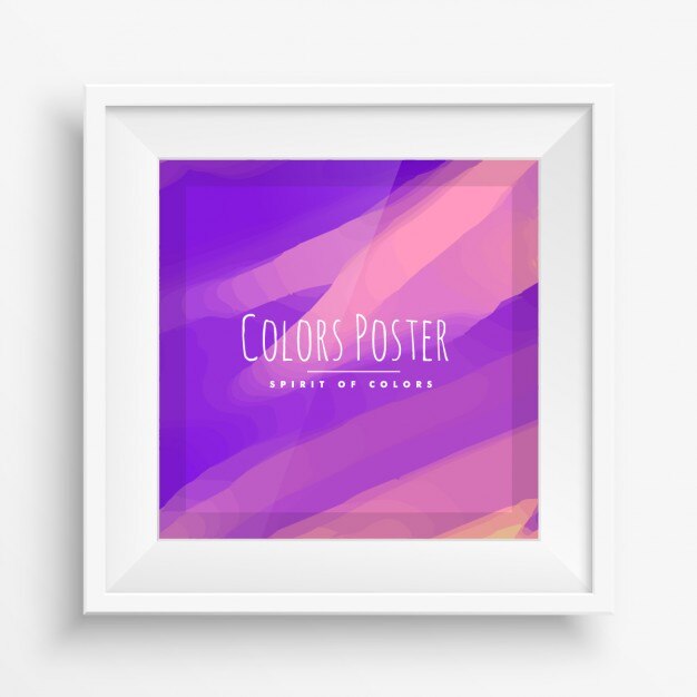 white frame with purple paint strokes