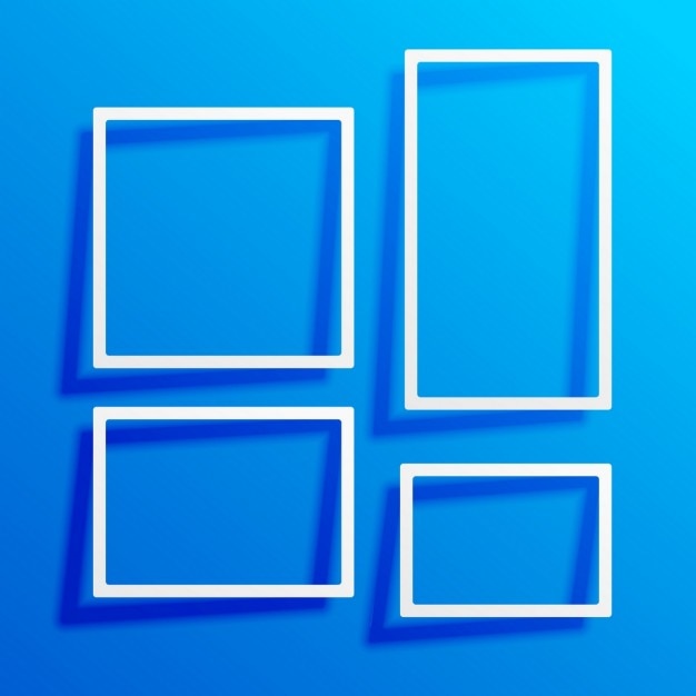 Free vector white frames on a blue background